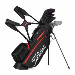 Titleist Players 4 Plus Stand Bag 2021 -Golf Headwear Sales Store 2021 Players 4 Plus Black Black Red TB21SX1 006 01 70373.1677002466