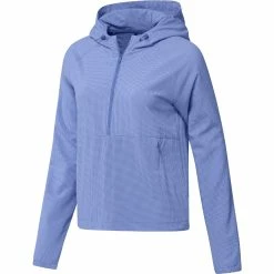 Adidas Golf Adidas Womens Seersucker Quarter Zip Hoodie -Golf Headwear Sales Store HS8970 04335.1679077112