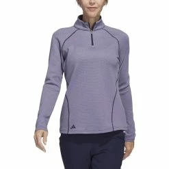 Adidas Golf Adidas Womens Embossed Quarter Zip Jacket -Golf Headwear Sales Store HT1269 20686.1679077405