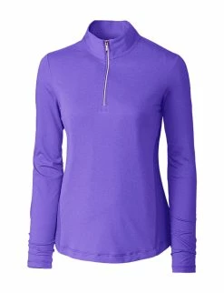 Cutter & Buck Ladies Madeline Half Zip Mockneck Top -Golf Headwear Sales Store LCK08651 GPE MANN HG 48196.1649800453