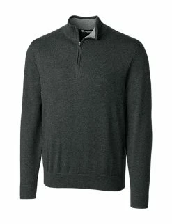 Cutter & Buck Lakemont Tri-Blend Quarter Zip Sweater -Golf Headwear Sales Store MCS07728 CCH MANN HG 31041.1649369430