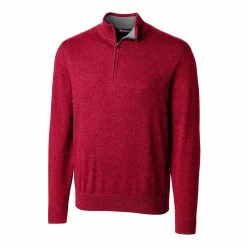 Cutter & Buck Lakemont Tri-Blend Quarter Zip Sweater -Golf Headwear Sales Store MCS07728 CDR MANN HG 34578.1649369430