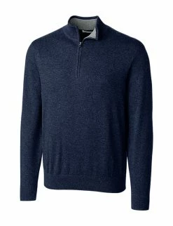 Cutter & Buck Lakemont Tri-Blend Quarter Zip Sweater -Golf Headwear Sales Store MCS07728 LYN MANN HG 82434.1649369430