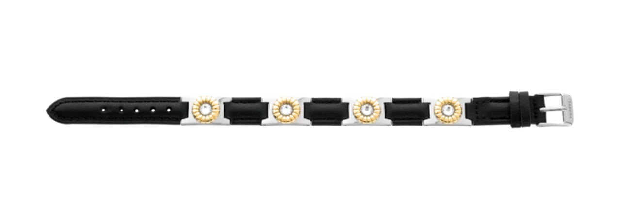 Sabona Black Leather Gem Duet Magnetic Bracelet 4 Sabona Black Leather Gem Duet Magnetic Bracelet - Image 2