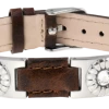 Sabona Brown Leather Gem Stainless Magnetic Bracelet -Golf Headwear Sales Store Sabona 262 circle front web 93301.1427895359